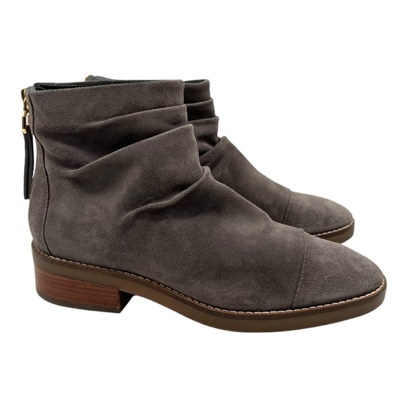 Cole Haan Riona Gray Suede Slouch Back Zipper Casual Ankle Boots Women’s 7.5 - Picture 2 of 15